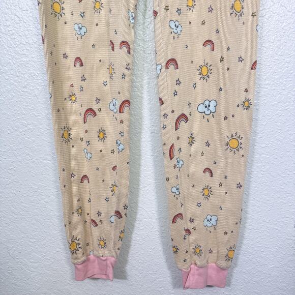 Hello Nite Pajamas Womens Small Rainbow Cloud Knit Hooded One Piece Jumpsuit NEW - Picture 6 of 10